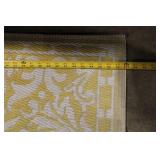 Yellow and White Patterned Area Rug 7.5x5 Feet