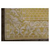 Yellow and White Patterned Area Rug 7.5x5 Feet