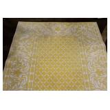 Yellow and White Patterned Area Rug 7.5x5 Feet