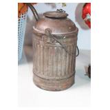 Rustic Autumn Floral Arrangement with Vintage Metal Containers