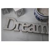 Decorative Set: Porcelain Vases, White Lanterns, and 