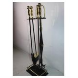 Vintage Brass and Iron Fireplace Tool Set