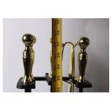 Vintage Brass and Iron Fireplace Tool Set