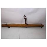 Antique Wood and Metal Horse Yoke with Iron Rings