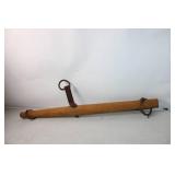 Antique Wood and Metal Horse Yoke with Iron Rings