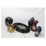 Collection of 6 Assorted Decorative Vases and Plates