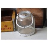 Vintage Rustic Decorative Set with Coca-Cola Crate and Metal Pitcher