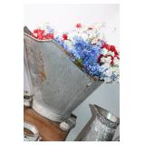 Vintage Rustic Decorative Set with Coca-Cola Crate and Metal Pitcher