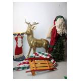 Vintage Holiday Decor Collection: Santa, Reindeer, Sled, and Tree