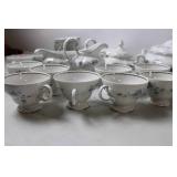 Vintage 53-Piece Blue Floral China Tea Set