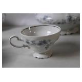 Vintage 53-Piece Blue Floral China Tea Set