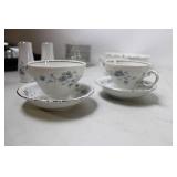 Vintage 53-Piece Blue Floral China Tea Set