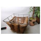 Set of 3 Artificial Topiary and Ivy Plants with Metal Basket Planter