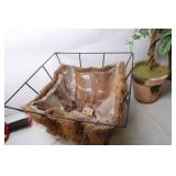 Set of 3 Artificial Topiary and Ivy Plants with Metal Basket Planter