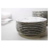 Vintage Blue Floral China Flatware Set with Serving Pieces