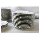 Vintage Blue Floral China Flatware Set with Serving Pieces