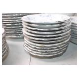 Vintage Blue Floral China Flatware Set with Serving Pieces