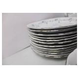 Vintage Blue Floral China Flatware Set with Serving Pieces