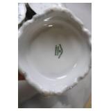 Vintage Blue Floral China Flatware Set with Serving Pieces