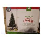 6.5 Ft Prelit Douglas Fir Artificial Christmas Tree