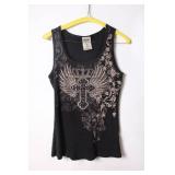 Set of 2 Vocal Embellished Tops with Cross Designs