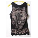 Set of 2 Vocal Embellished Tops with Cross Designs