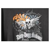 Bella Large Long-Sleeve T-Shirt with Dirty Dogg Saloon Graphic