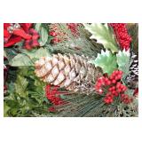 Set of Seasonal Artificial Floral Arrangements with Pine Cones and Berries