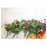 Set of Seasonal Artificial Floral Arrangements with Pine Cones and Berries
