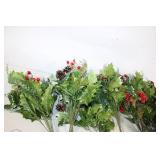 Set of Seasonal Artificial Floral Arrangements with Pine Cones and Berries