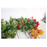 Set of Seasonal Artificial Floral Arrangements with Pine Cones and Berries