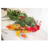 Set of Seasonal Artificial Floral Arrangements with Pine Cones and Berries