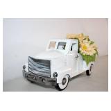 Decorative Vintage-Style Metal Truck with Floral Arrangement