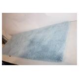 Light Blue Shag Area Rug, 64x25 Inches