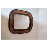 Antique Wooden Framed Oval Mirror with Wall Hanging Rope