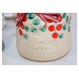 Decorative Lot: Vintage Candlesticks, Floral Vase, Ceramic Jar, and Candle Holder