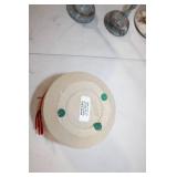 Decorative Lot: Vintage Candlesticks, Floral Vase, Ceramic Jar, and Candle Holder