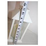 White Decorative Lantern with Battery-Operated Candle