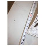 White Wicker Square End Table with Two Shelves