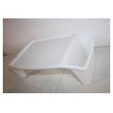 White Plastic Bathtub Overflow Cover Tray
