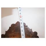 Antique Wooden Oval Vanity Mirror with Ornate Frame