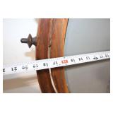 Antique Wooden Oval Vanity Mirror with Ornate Frame