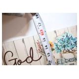 Set of 2 Inspirational Canvas Wall Art with Floral and Motivational Text