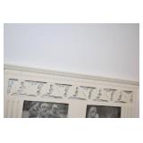 Large White Multi-Photo Collage Frame with Carved Leaf Design