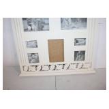 Large White Multi-Photo Collage Frame with Carved Leaf Design