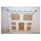 Large White Multi-Photo Collage Frame with Carved Leaf Design