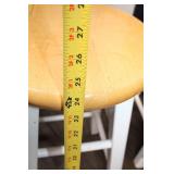 Set of 4 Wooden Bar Stools with White Legs