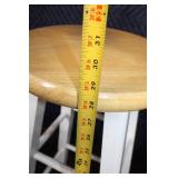 Set of 4 Wooden Bar Stools with White Legs
