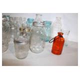 Collection of Vintage Mason and Decorative Glass Jars
