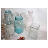 Collection of Vintage Mason and Decorative Glass Jars